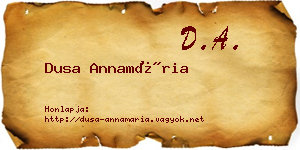 Dusa Annamária névjegykártya