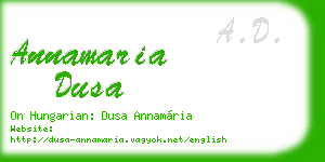 annamaria dusa business card